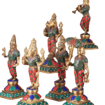 Brass Vishnu Dashavatar Idol Set | 10" Meenakari Stonework | 19kg Sacred Collection | Complete Avatar Series | Divine Art | Jaipurio